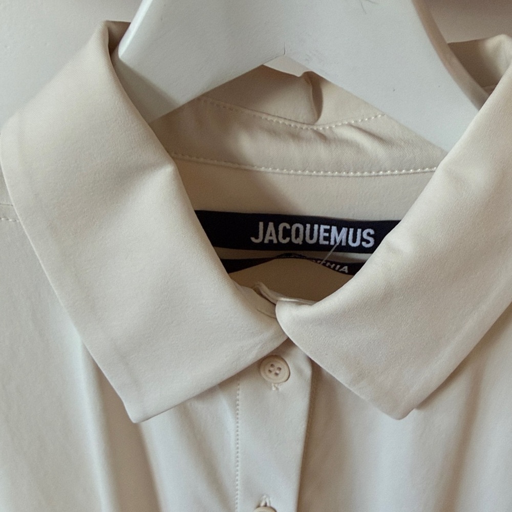 JACQUEMUS | La Robe Camisa Draped Shirt Dress - Picture 6 of 8